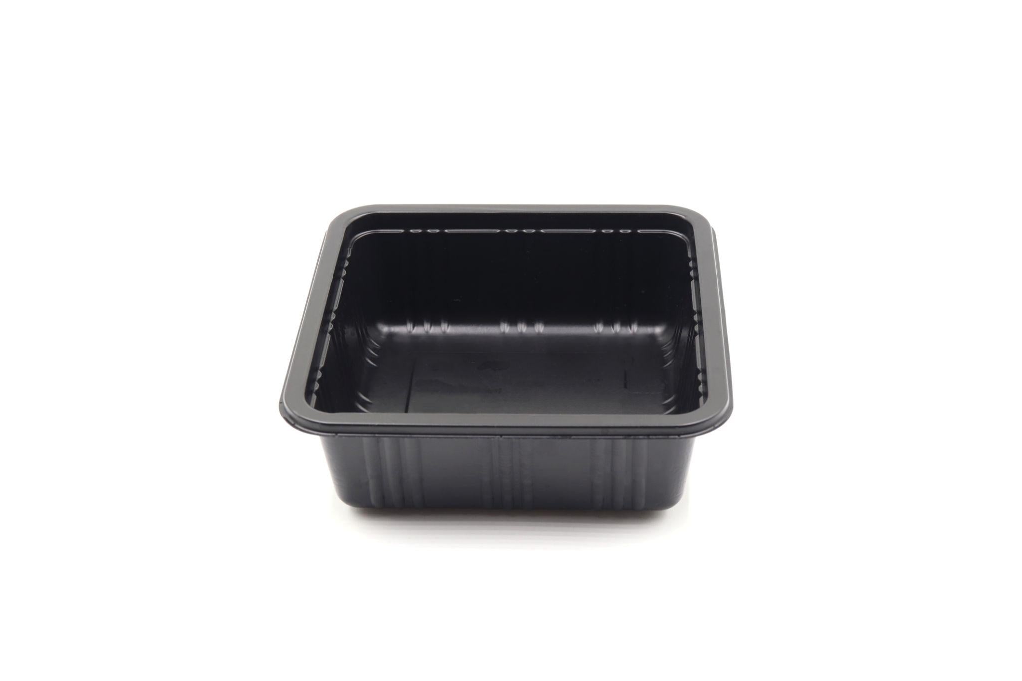 plastic microwave rectangular containers (black)