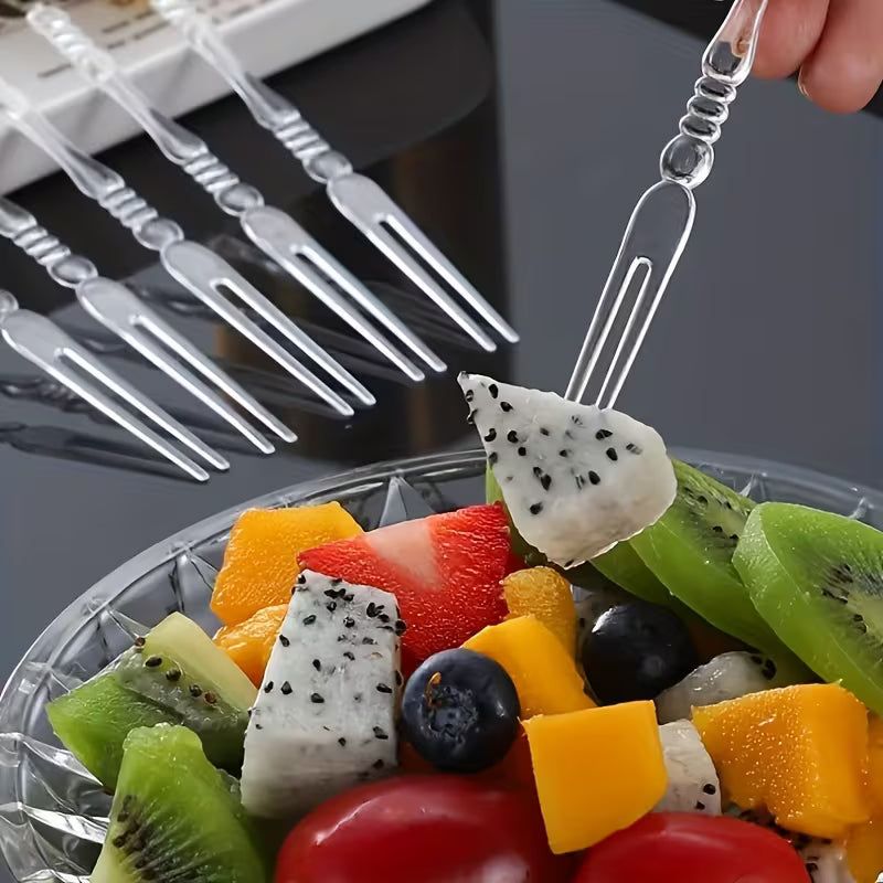 plastic fork for fruit and sweet