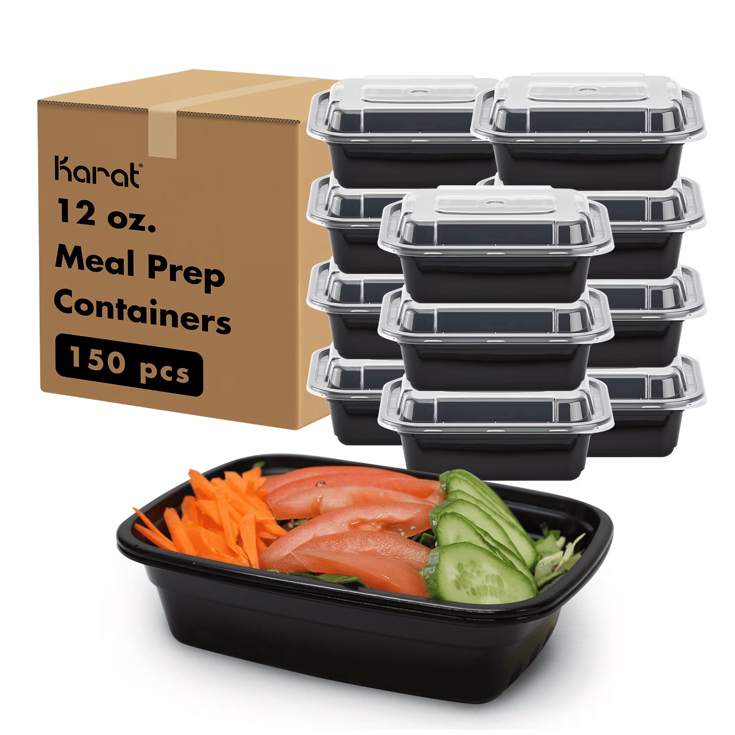 plastic microwave rectangular containers (black)