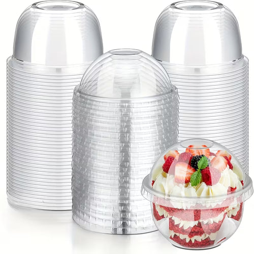 Clear Plastic Dessert Cup with Dome Lid